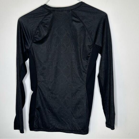 Athleta Long sleeve Cool-Down Top, Black/Purple/White Size Small - Picture 3 of 7